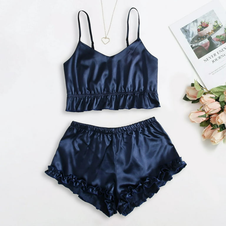 FRILL TRIM TUBE TOP & SHORTS SET