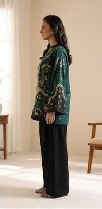 Emerald Green Printed 2 Piece (Shirt aur Trouser)