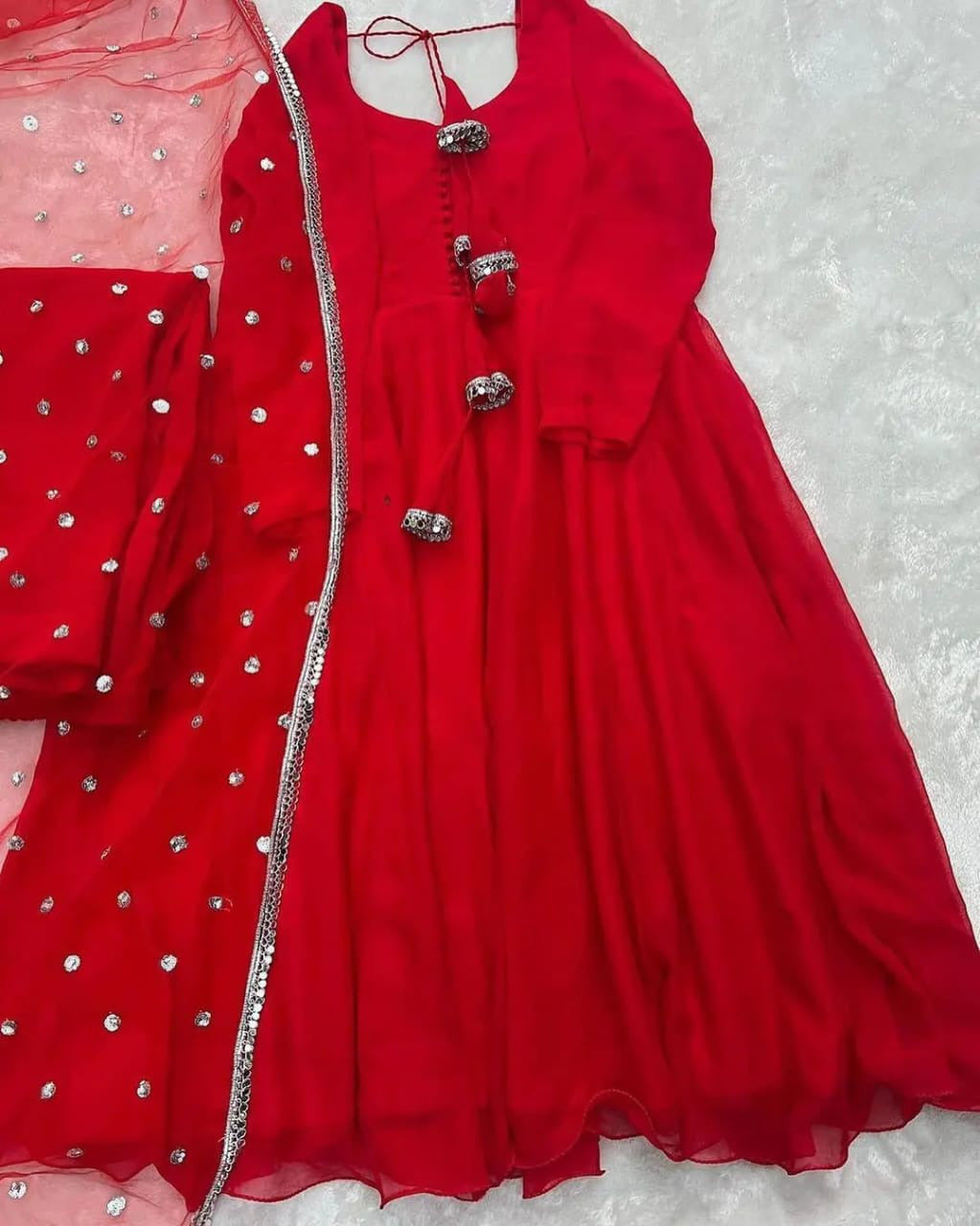 3pc Silver Lace Attached On Dupatta 3Pcs Maxi