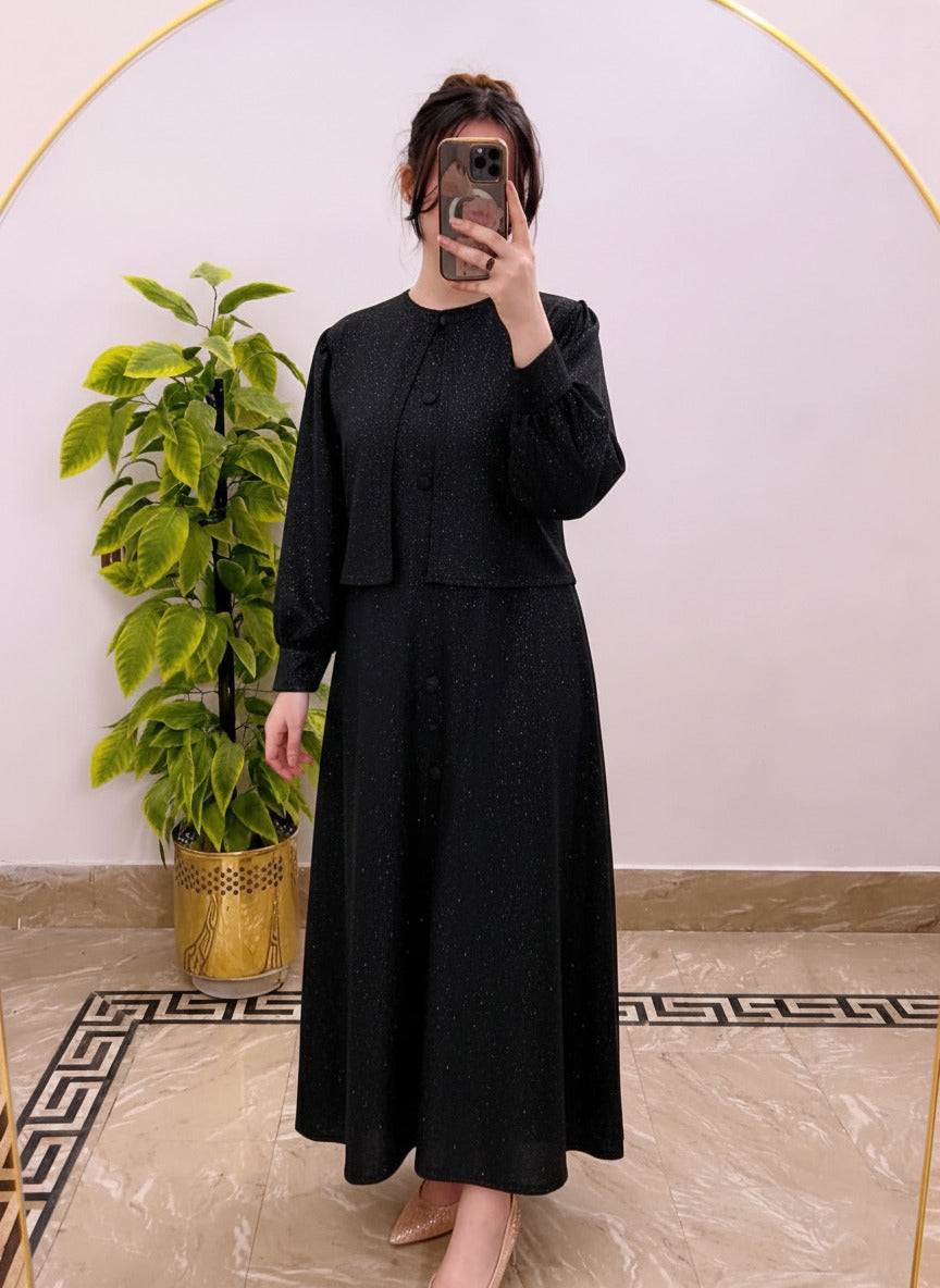 Moonlight Glitter Jacket with Maxi
