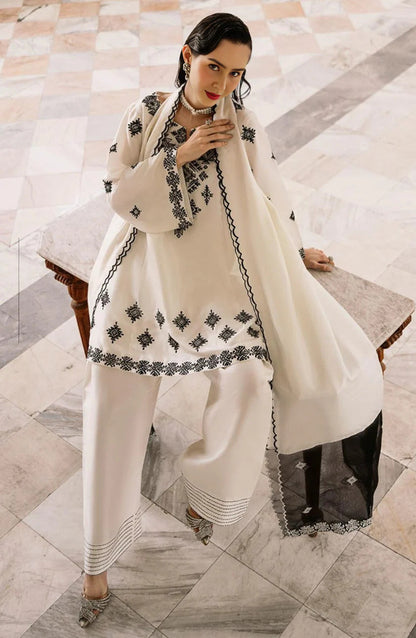 Embroidered Cotton Farshi Set 3-Piece