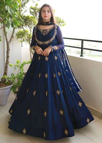 Neck, Sleeves, Front Embroidered Maxi With Emb Dupatta 3pc